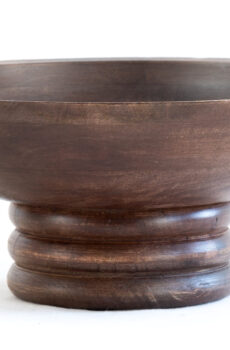 Round bowl w/ribbed base brown