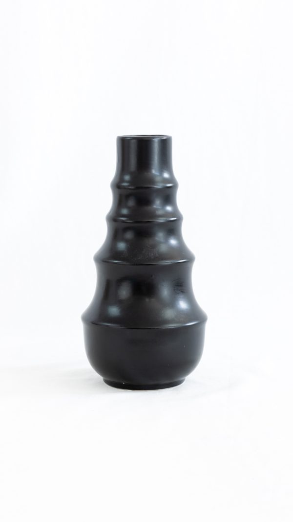 Ring Pattern Vase black