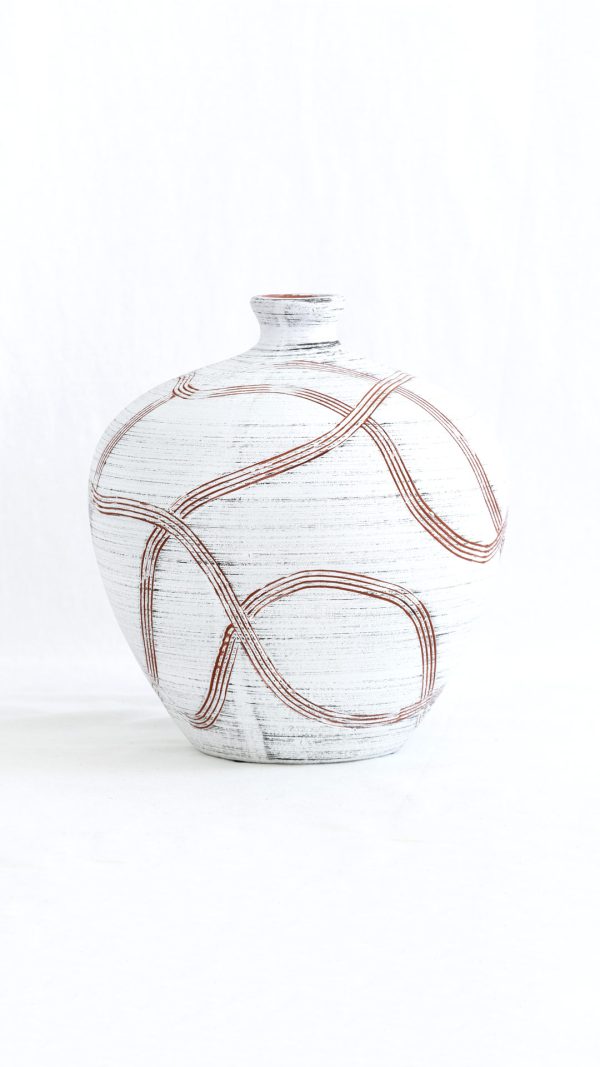 Round global vase white