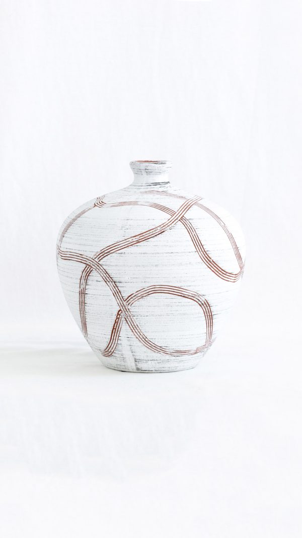 Round global vase white - Image 2