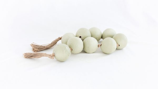 Terracotta, Bead Garland Sage green