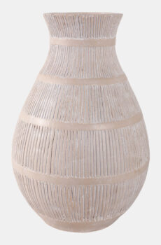 Organic Vase With Lines, Ivory