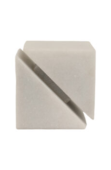 Cut Marble Cube, White