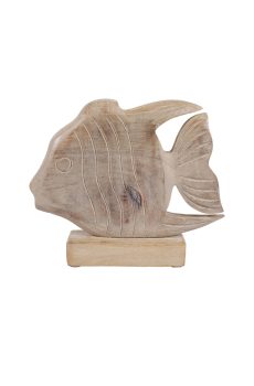 Distressed wood fish on base