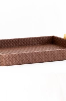 Faux leather weave tray CH
