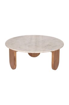 Marble top teakwood coffee table