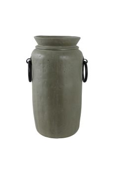 Vase with metal handles green GDE